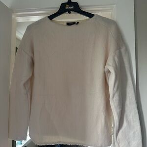 Theory ivory faux fur blend Long Sleeve Sweater- L